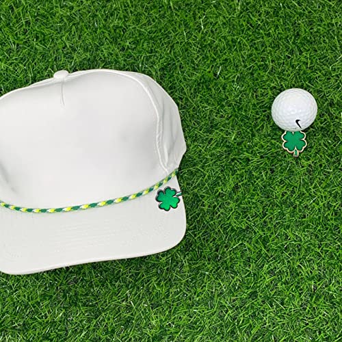 UNYNY 2 Pcs Clover Golf Ball Markers with Hat Clip - Lucky Four Leaf Clover Design