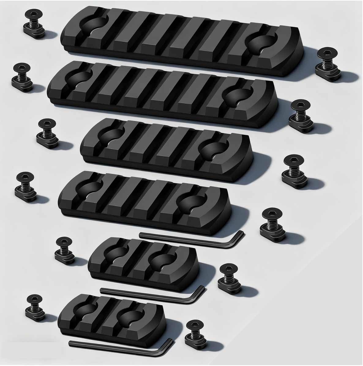 Picatinny Rails Aluminum Section - Includes 12 T-Nuts, 12 Screws & 2 Wrenches for Easy Installation