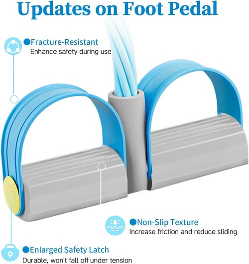 **Skiennix Pedal Resistance Bands - Durable 6-Tube Fitness Bands for Abdomen, Arms & Legs**