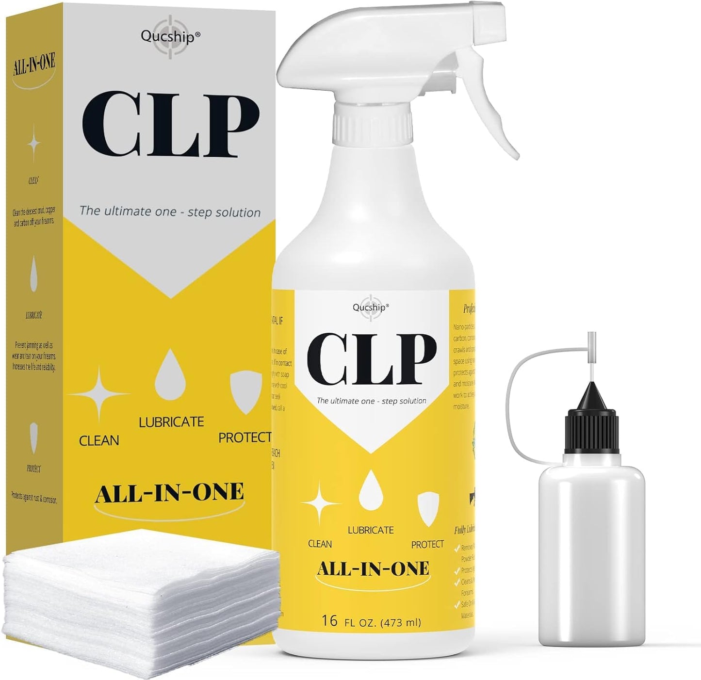 Qucship 16 Oz Premium Gun Lubricant | Multi-Purpose Gun Cleaning Kit with Oil & Cleaner