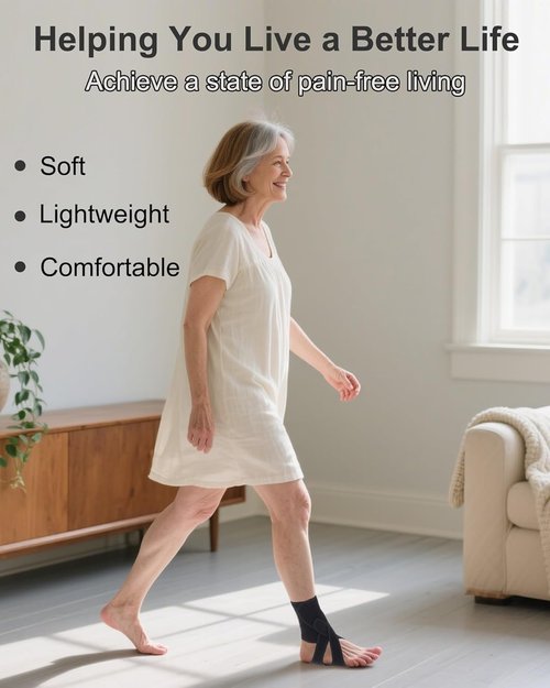 Healsmile Adjustable AFO Brace for Drop Foot Relief - Medical Foot Drop Orthotic Support for Stroke Recovery, Plantar Fasciitis & Walking Stability - Breathable Lightweight (Men/Women), Left
