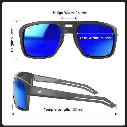 EDGE Highline ANSI Z87 Safety Sunglasses for Men, Polarized for Fishing, Mirrored Tinted Lenses Eyewear, 99% UV Protection