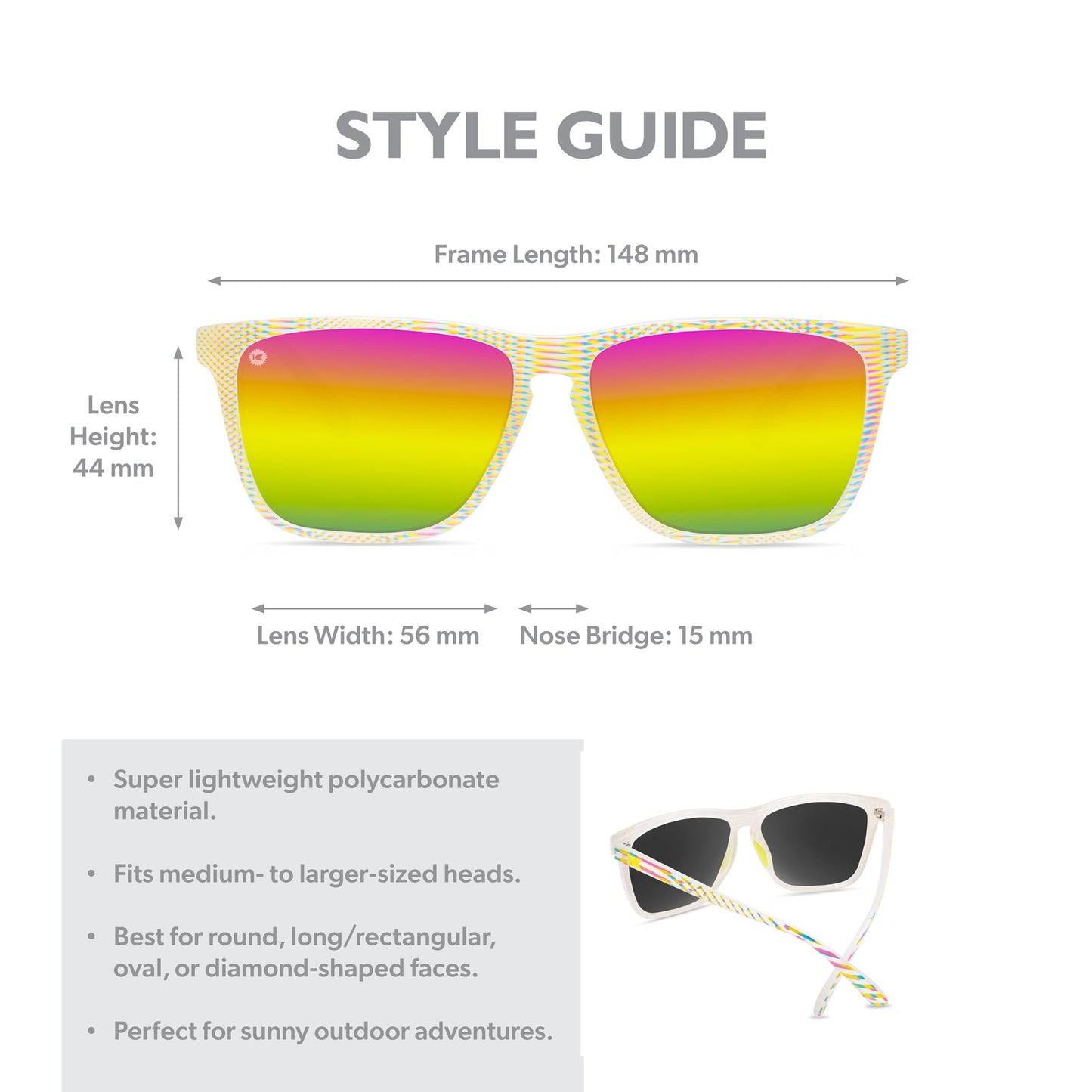 Knockaround Square Polarized Sunglasses for Men & Women - UV400 Protection