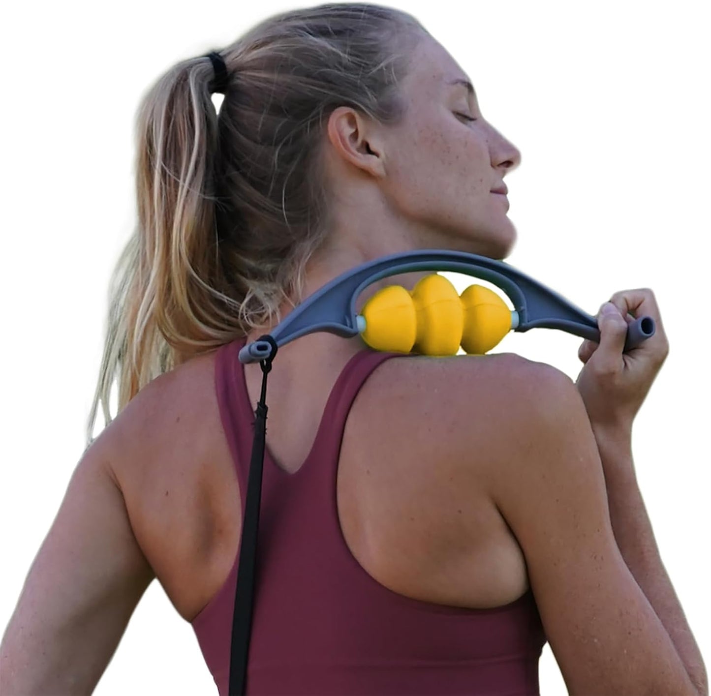 Rolflex Rollit | Ultimate Shoulder & Trap Massage Tool for Myofascial Release - Yellow, Firm Roller