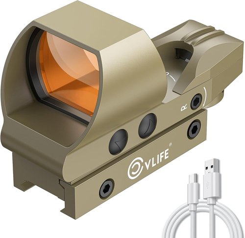 CVLIFE Red Dot Sight - Rechargeable 1X28x40mm Reflex Optics with 4 Reticles for Picatinny Rail