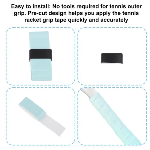 lasuroa 6pcs Tennis Racket Grip Tape, Sweat-Absorbent Tennis Overgrip Tapes No Logo Pre-Cut Badminton Rackets Wraps Anti-Slip & Enhanced Performance (Gradient Color)