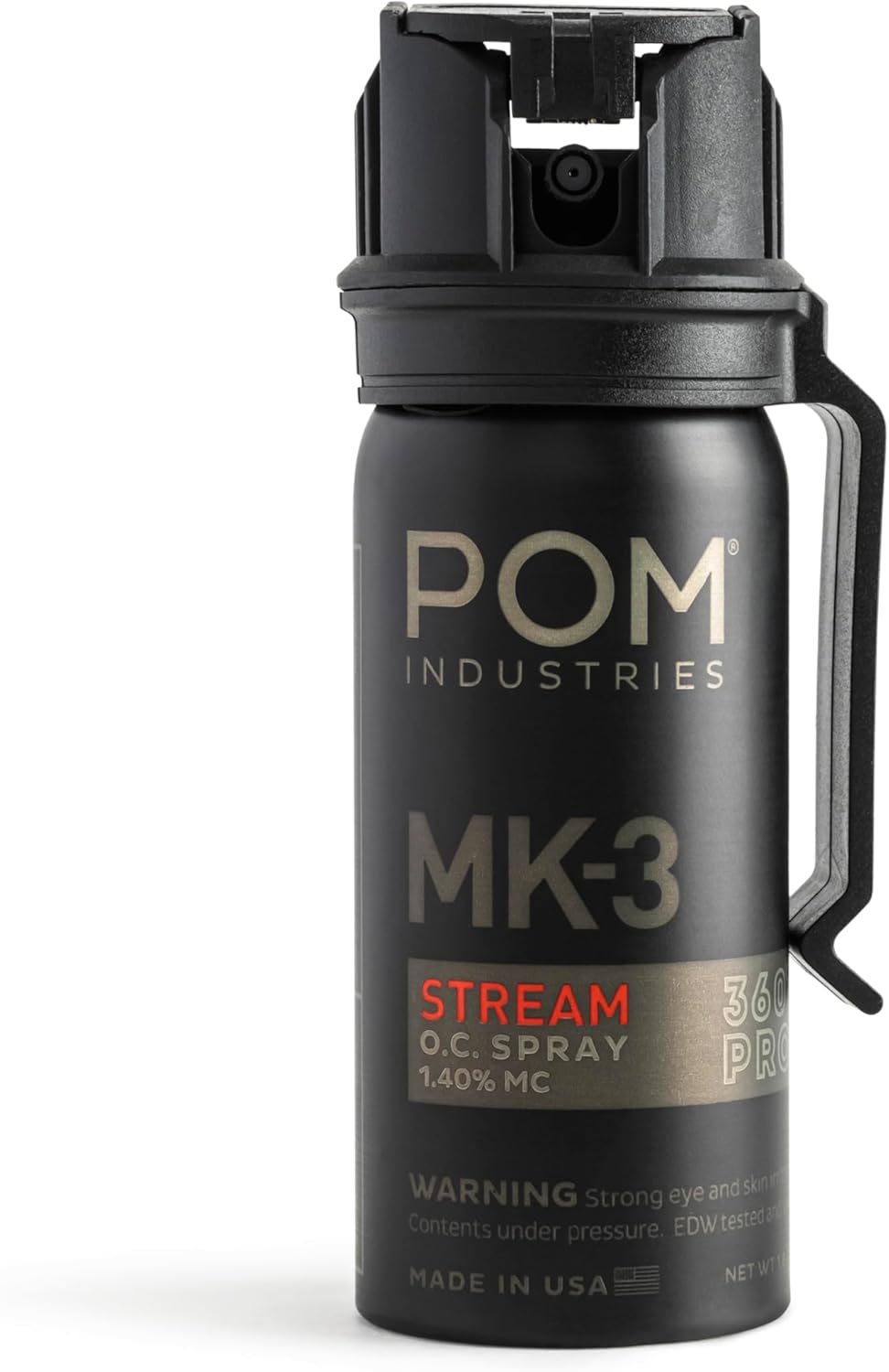 POM MK3 Pepper Spray - Maximum Police Strength OC with UV Marking Dye | 18 ft Range, 1.8 fl oz