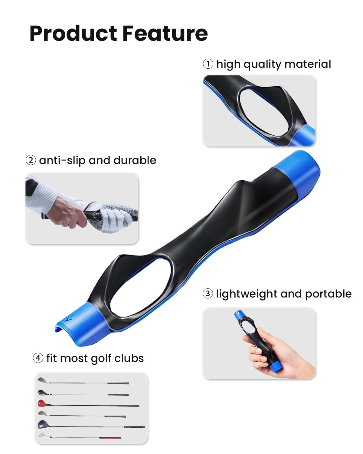 LUMYSPACE Golf Grip Trainer & Swing Correcting Arm Band, Golf Training Aid Combo- Enhance Grip Strength, Swing Technique and Correct Hand Position