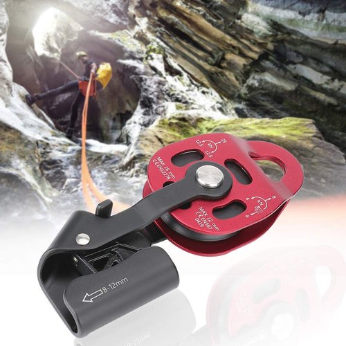 Gonetre Pulley Climbing Heavy Duty Rope Pulley Block Smooth Rotation High Strength Aluminum Pulley Wheel for Mountaineering Hoisting Rescue 8 12mm Rope