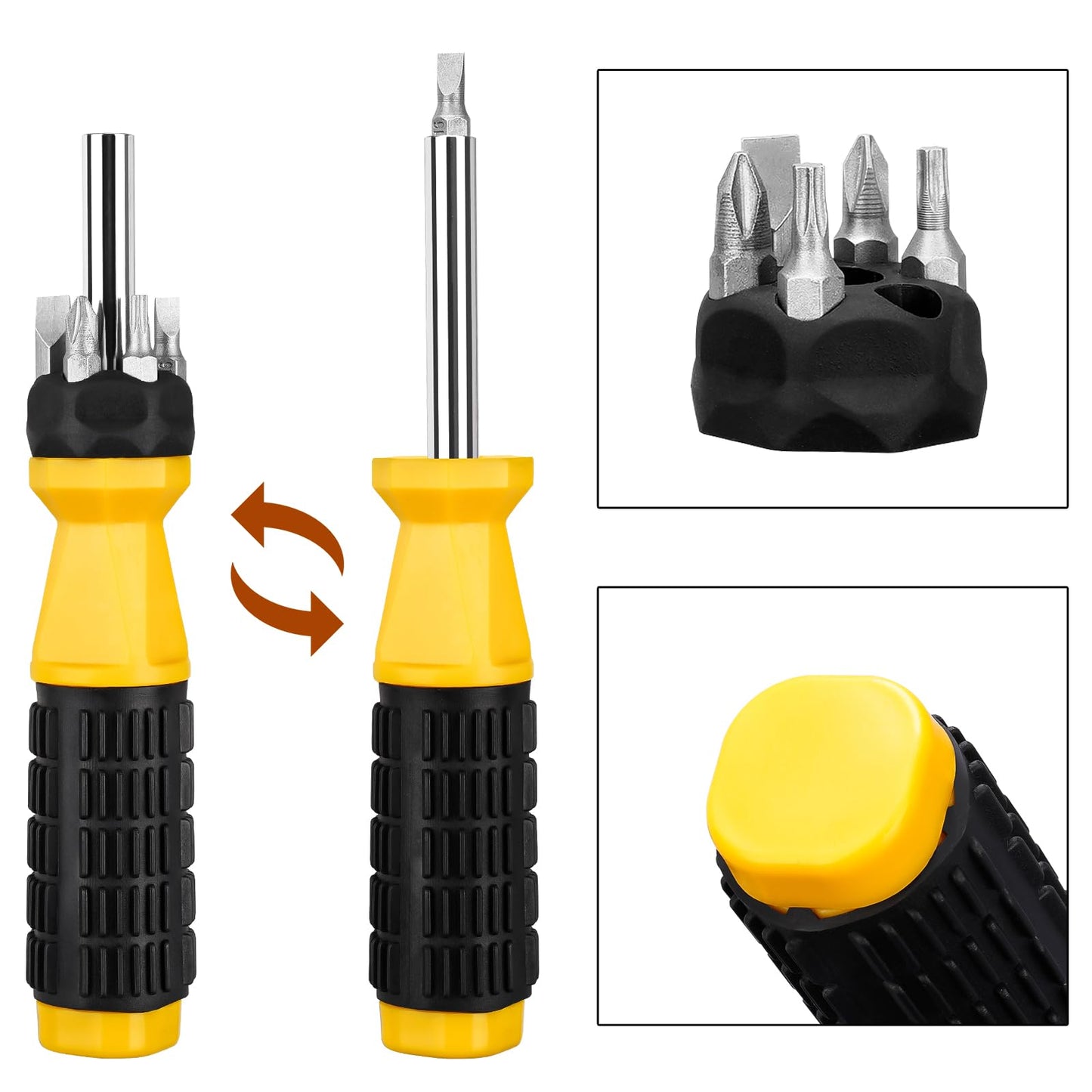 NiHome Screwdriver Diversion Safe, Hidden Storage Container for Cash, Steel Construction with Discreet Hollow Interior & Twist-Off Handle, Realistic Portable Secret Safe for Home and Travel Security