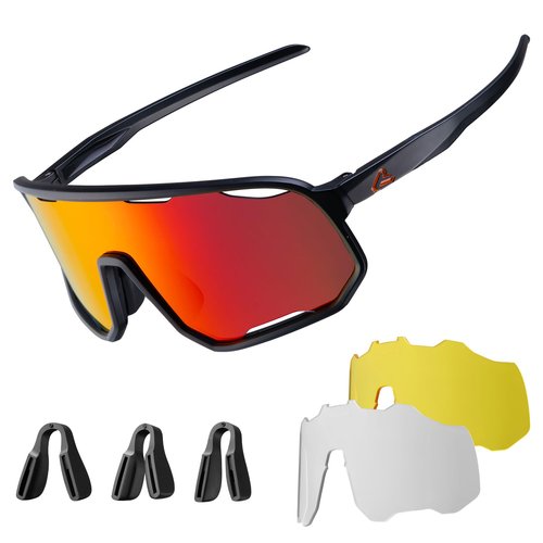 ROCKBROS Photochromic Sunglasses for Men Women,UV400 Protection Cycling Glasses,MTB Cycling Sports Sunglasses,3 Lenses