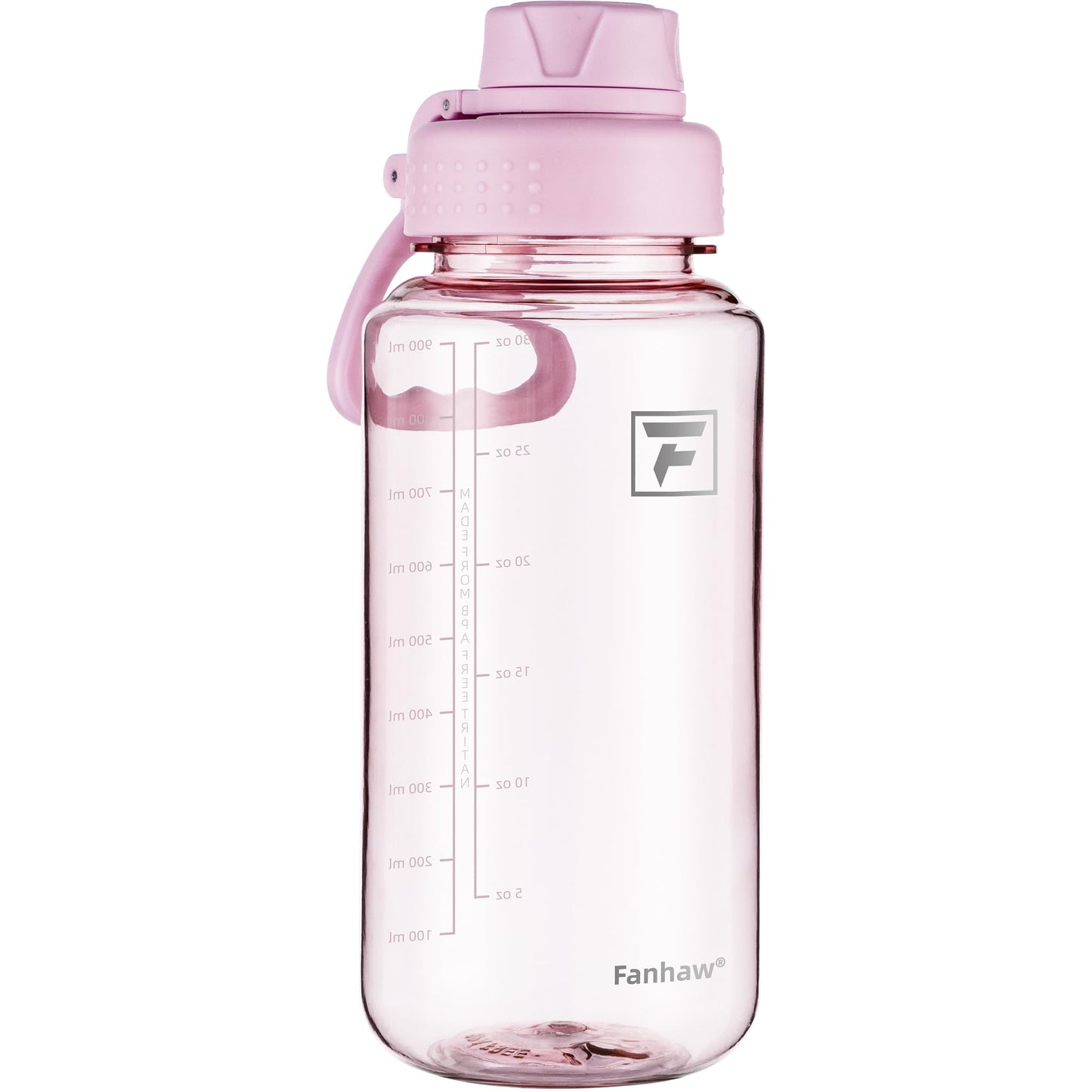 Fanhaw 32 oz Clear BPA-Free Tritan Water Bottle with Fast-Flow Spout Lid, BPA-Free & Leak-Proof Wide-Mouth Reusable Bottle for Gym, School & Office, Back to School Essentials (Cherry Blossom)