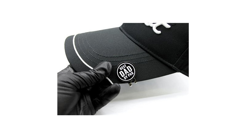 MULLIGAN HOOLIGAN Best Dad by Par Golf Ball Marker + Magnetic Hat Clip Premium Metal Marker, Strong Magnetic Hold, Easy-to-See Design, Durable & Lightweight Golf Accessory, Unique Gift for Dad