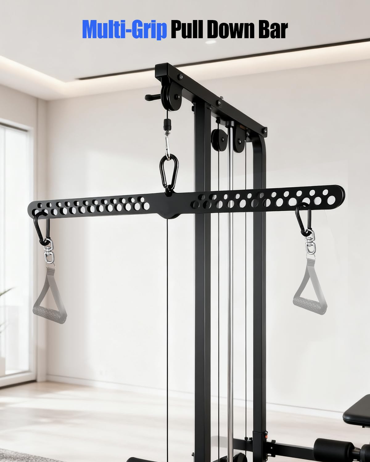 Multi-Grip LAT Pulldown Bar for Home Gym, Lat Pull Down Attachment