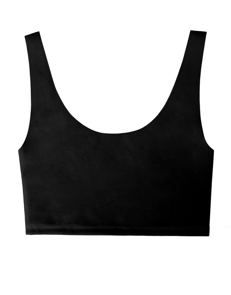 Women's Crop Sports Tank – Ultra-Stretch Polyamide Blend, Lightweight & Supportive – Ideal for Yoga, Gym & Daily Wear Black