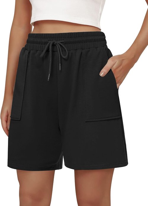 Cowasto Women's Cotton Sweat Shorts - Casual Loose Fit Athletic Lounge Shorts with Pockets | Summer Style