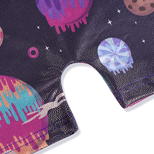 Girls Gymnastics Leotard Biketard - Sweet Planets, 3-4T