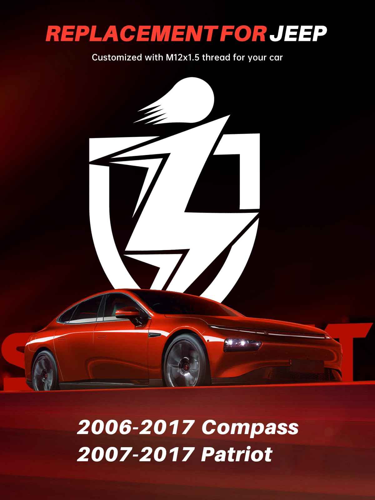 Sposuit M12x1.5 Lug Nuts - Replacement for 2006-2017 Jeep Compass, 2007-2017 Jeep Patriot - Closed End Chrome Lug Nut(20 Pcs)