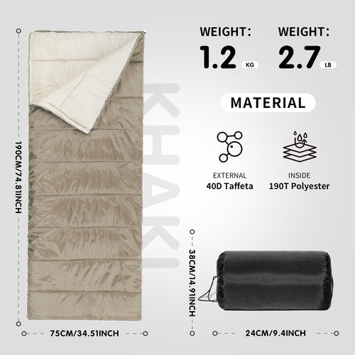 koldan Sleeping Bag for Adults – 4 Season Camping Sleeping Bag Lightweight for Backpacking & Hiking, Waterproof Shell, Warm & Roomy, Machine Washable,Backpacking Camping Sleeping