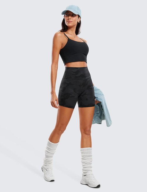 CRZ YOGA ButterLuxe Biker Shorts - High Waisted Spandex for Women | 6" Length, Perfect for Yoga & Running