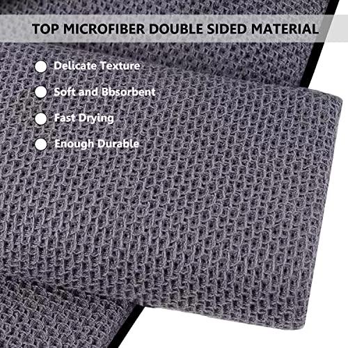 Large Microfiber Golf Towels - 3 Pack, 16" x 24" - Black, Grey, Navy Blue