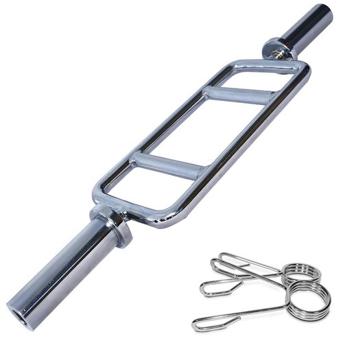 FITNESS MANIAC 34" Barbell Solid Olympic Chrome Tricep Hammer Curl Fitness Gym Weight Bar Home Gym Weightlifting Exercise Training Bars Powerlifting 34 Inches