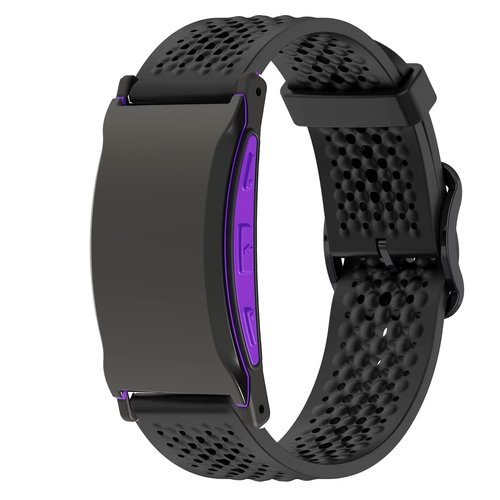 Lamshaw Compatible for Shock Clock 3 Bands, Silicone band with Metal Buckle Compatible for Pavlok Shock Clock 3 (Black)