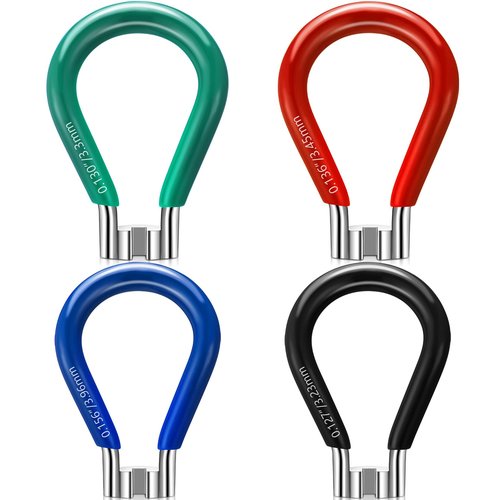 Lothee 4 Pcs Bicycle Spoke Wrench Set Bike Spoke Wrench Tool Portable Bicycle Tools Lever Bike Rim Correct Kit for 3.2mm/ 3.3 mm/3.45mm/3.96mm Nipples Cycling Wheel Tension Adjust Repair