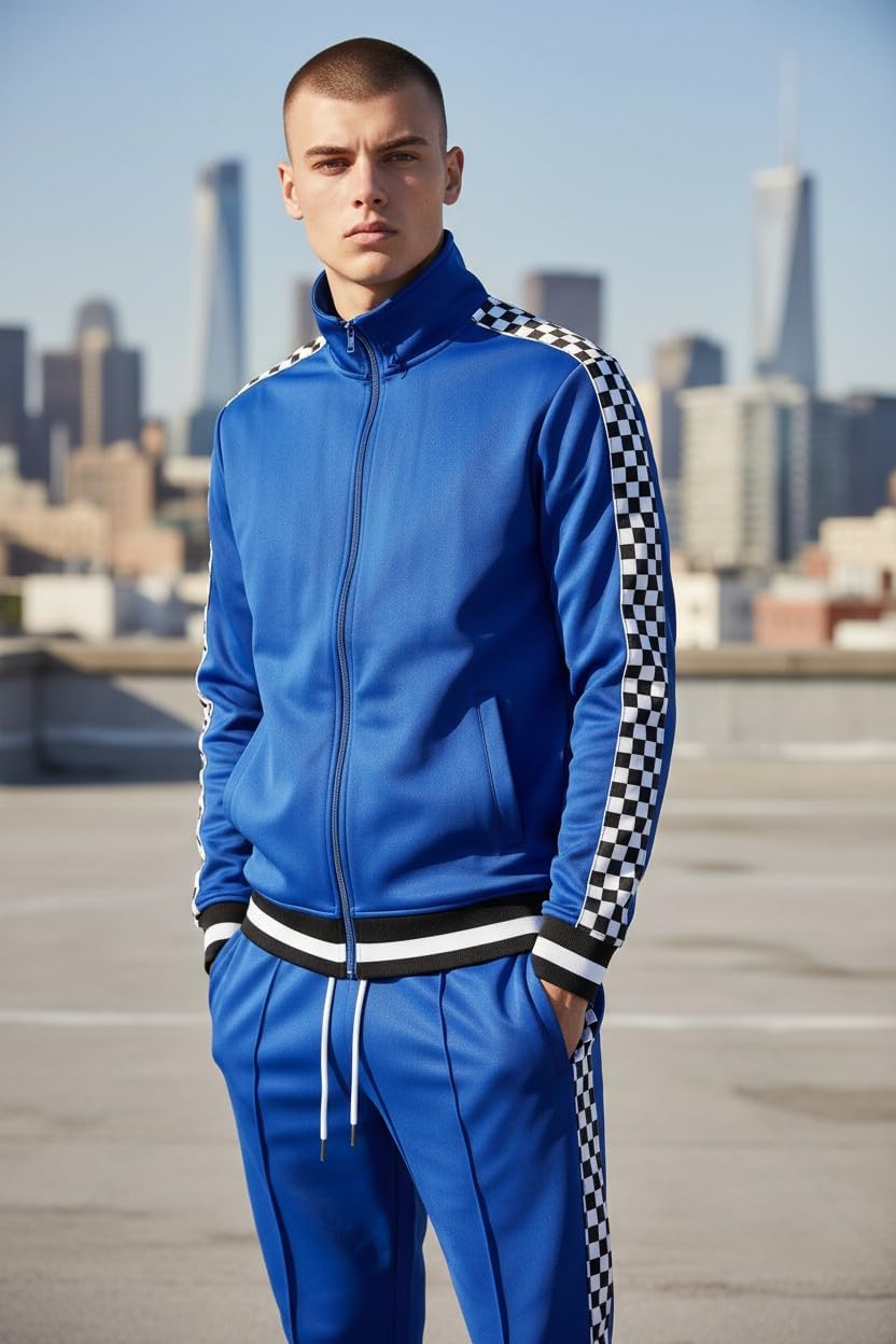SCREENSHOT-TRACK Jacket | Men's Urban Hip Hop Slim Fit Sportswear with Side Taping