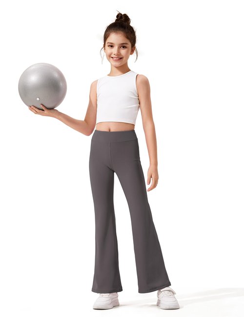 HASMES 3 Pack Girls Flare Leggings Kids Bell Bottom High Waisted Dance Yoga Pants Activewear