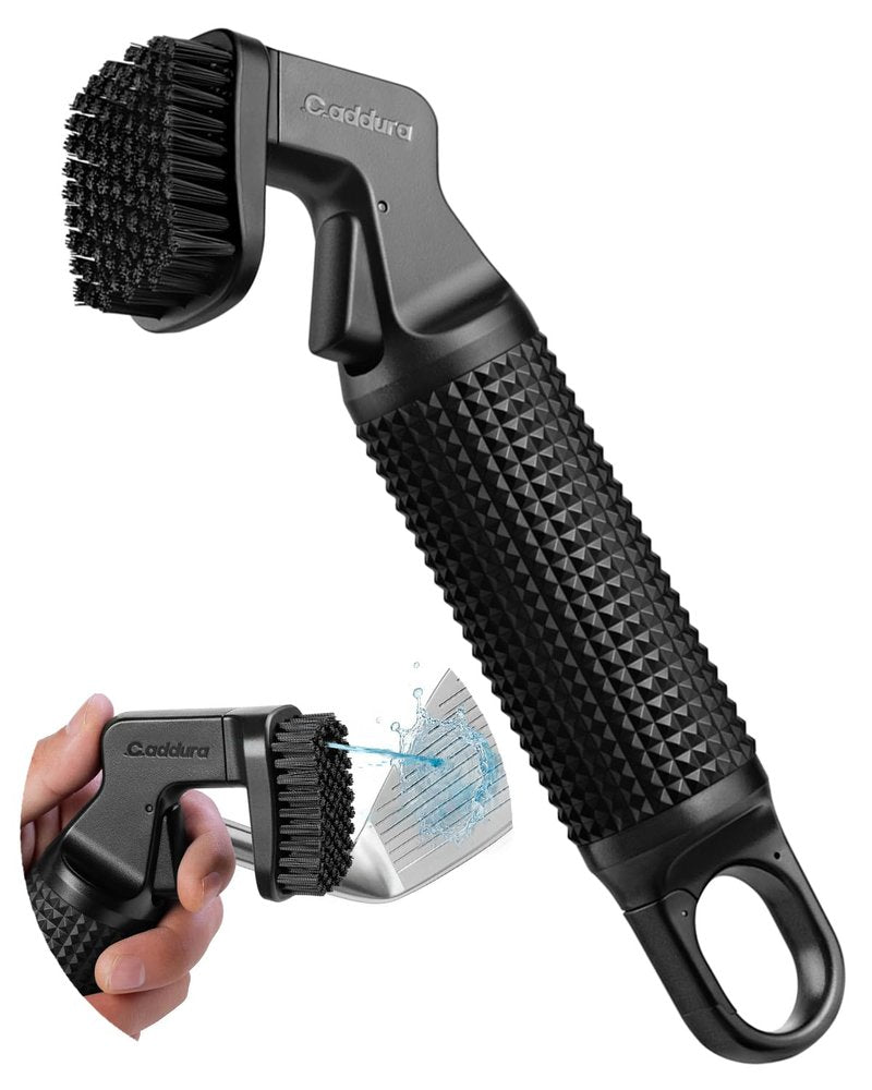 CADDURA Golf Club Cleaner, Heavy-Duty Nylon Bristle Brush Cleaner with 80ml Spray Bottle, Anti-Leak Design and Ergonomic Grip Professional Golf Gift for Men