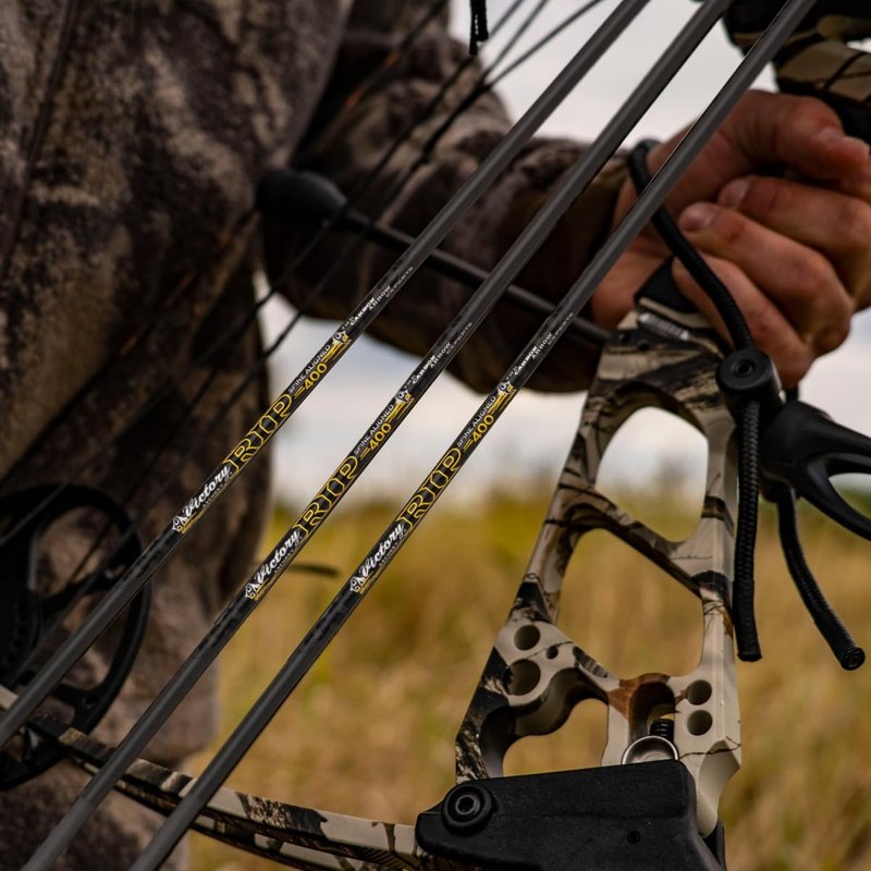 Victory Archery RIP 0.204" Small Diameter Hunting Arrow (Spine: 250, 6 Pack Fletched, Straightness ± 0.001 - Elite - Yellow)