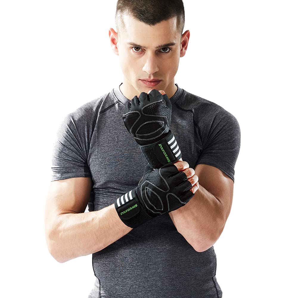 Zyxformis Workout Gloves for Men and Women, Breathable Lightweight Weight Lifting Gloves with Wrist Wrap Support, Excellent Grip Full Palm Protection for Weightlifting Fitness Training Climbing Gym