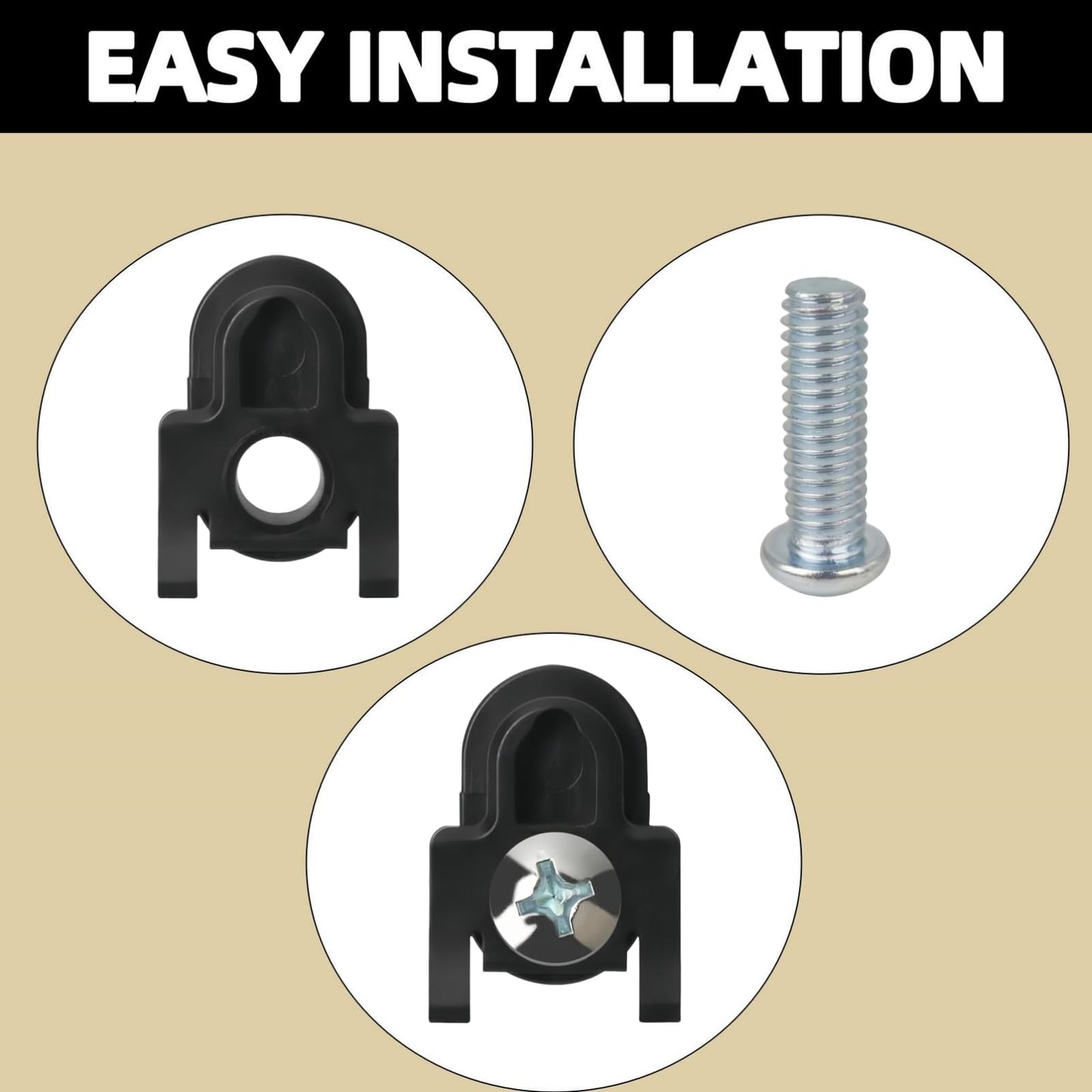 WR01X39781 Refrigerator Door Handle Fastener (2-Pack) – Compatible with GE Freezer & Refrigerator Handles – Replaces AP7175647, WR01X25070 – Durable Black Replacement Parts