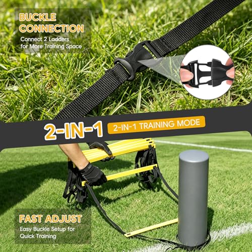 20ft Agility Ladder with Carry Bag - Adjustable Rungs for Training