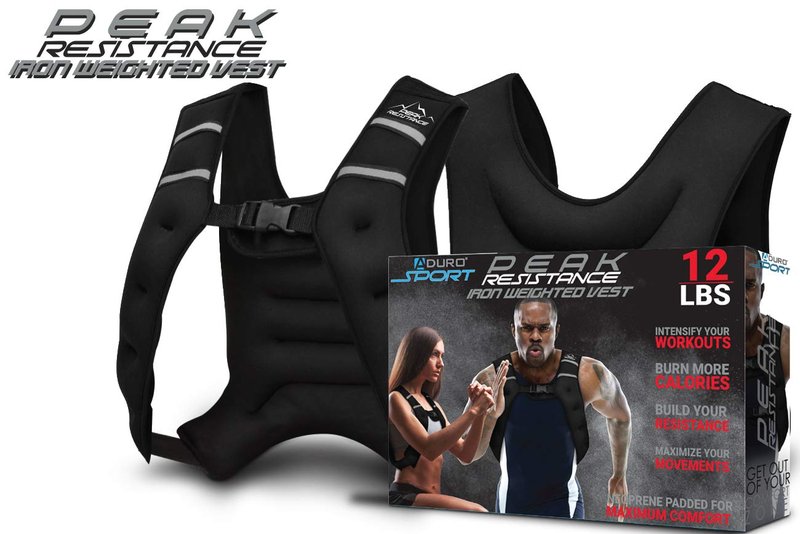 "Aduro Sport Weighted Vest Workout Equipment, 4lbs/6lbs/12lbs/20lbs/25lbs Body Weight Vest for Men, Women, Kids (12 Pounds (5.44 KG))"