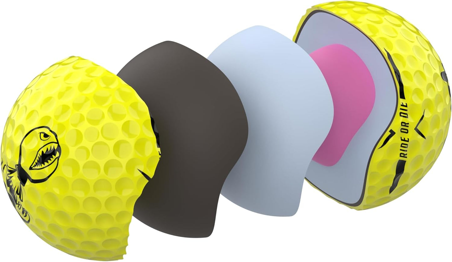 P*ss Missile Golf Balls - 4-Piece Design for Lower Spin & Better Trajectory | High Compression Core