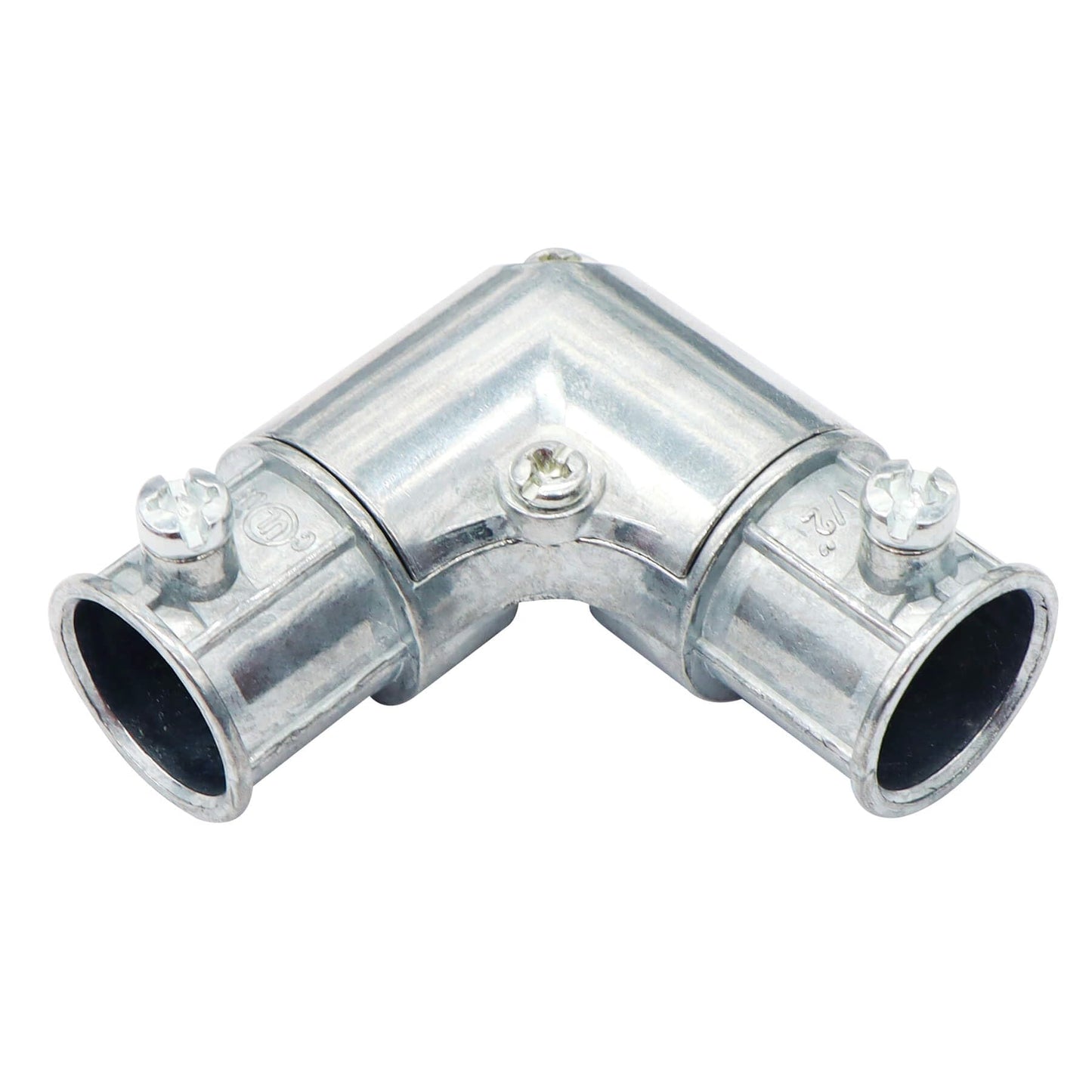 Qlvily 10 Pieces 1/2 Inch EMT to EMT 90 Degree Inside Corner Pulling Elbows, Electrical Metallic Tube Zinc Die Cast Elbow Capped Coupling, Combo Head Set Screw