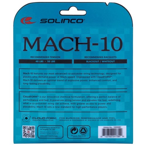Solinco Mach-10 18 Gauge 1.15mm Tennis String Set 40'