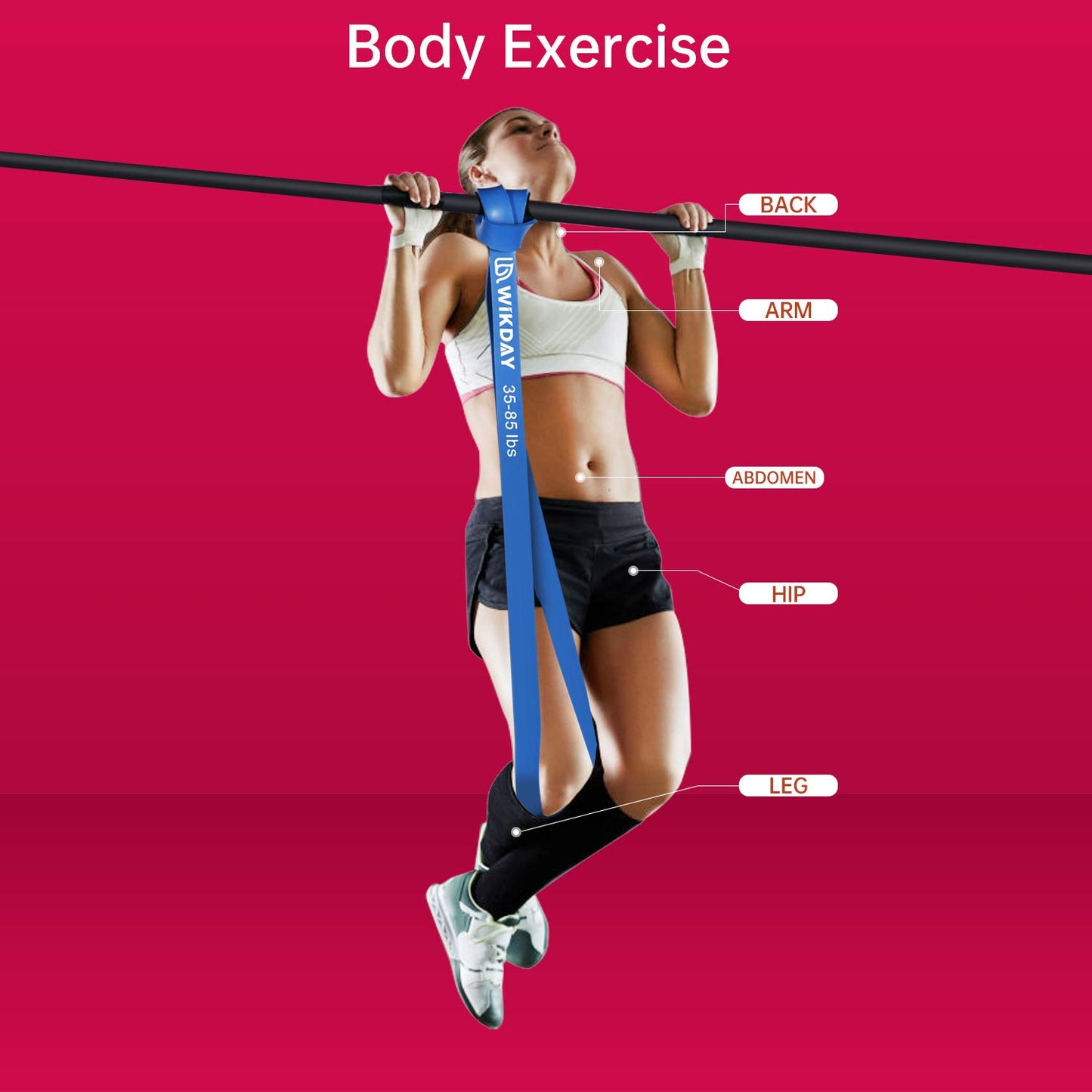 WIKDAY Resistance Bands, Pull Up Bands, Workout Bands for Exercise, Thick Heavy Resistance Bands, Elastic Bands for Body Stretching, Crossfit Training at Home/Gym for Men & Women