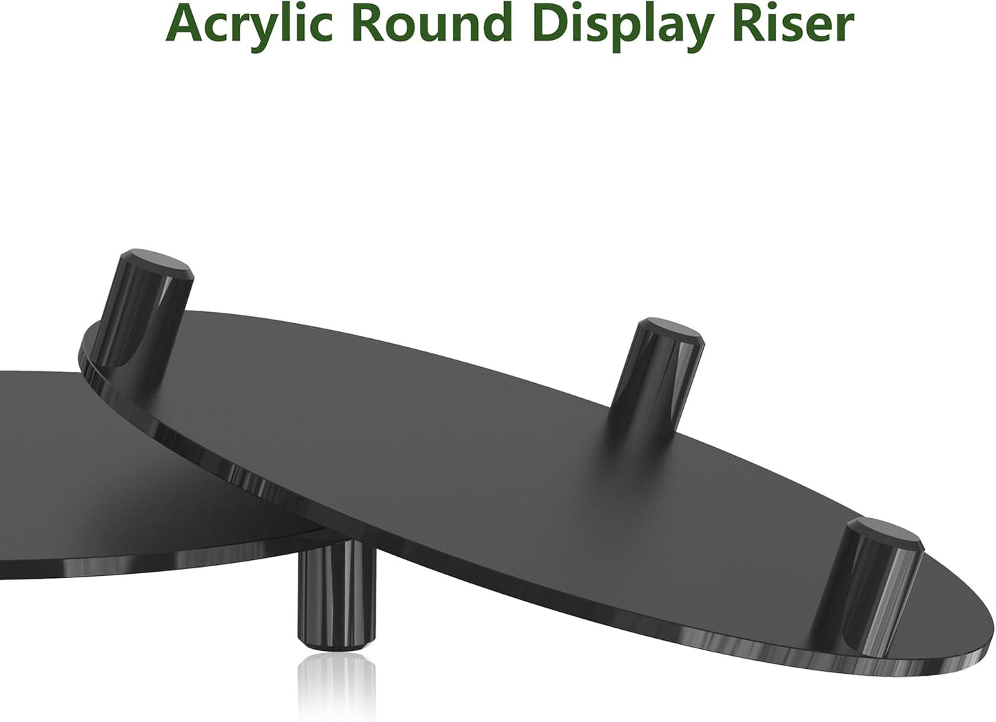 SVENJBB Black Round Pedestal Riser Board - 7 Inch 2-Pack | Decorative Acrylic Display Stand for Home & Kitchen