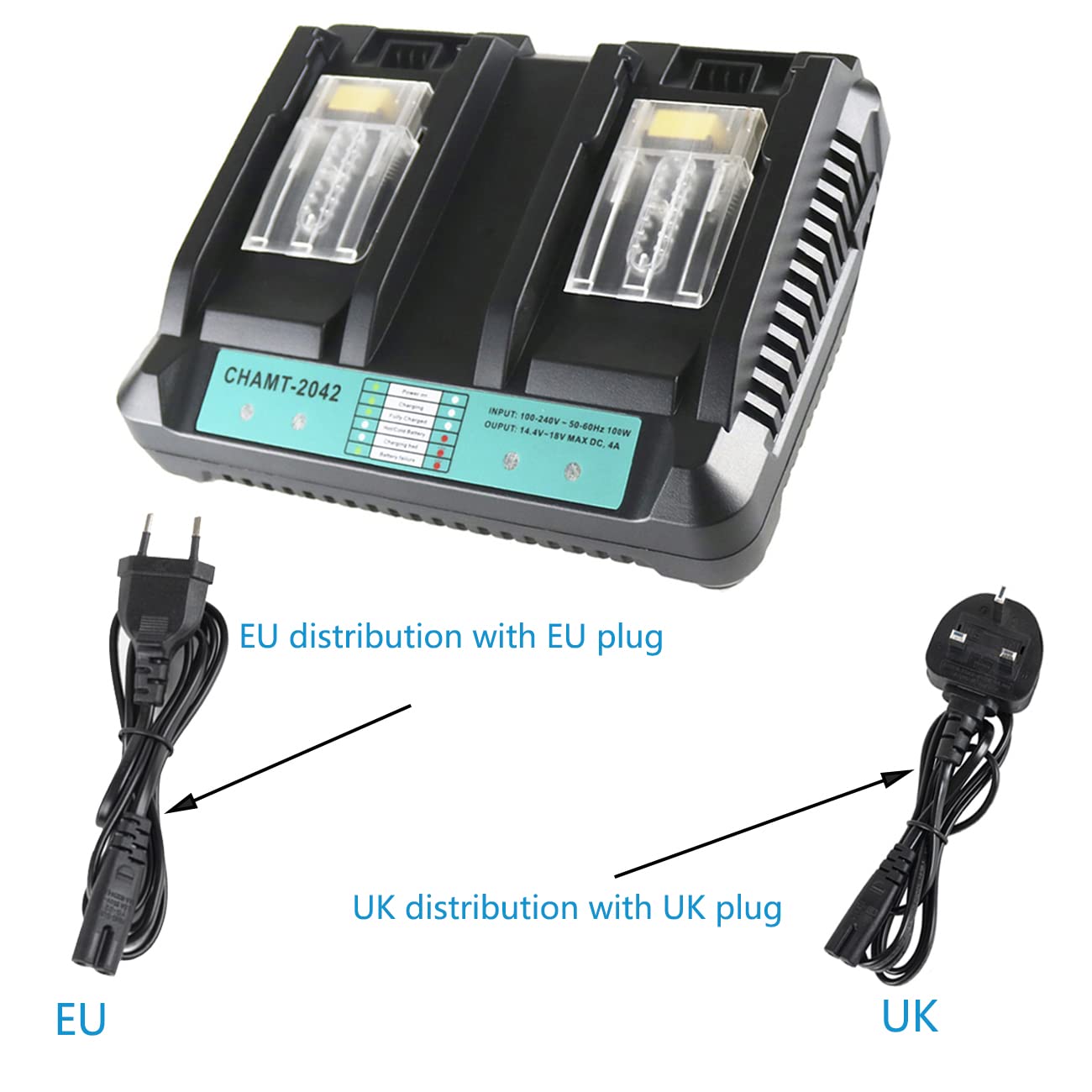 VOLT1799 BL1850B 18V Battery and Charger Replacement for Makita 18v Battery and 2-Port Rapid Charger, Capacity Output 5.0Ah