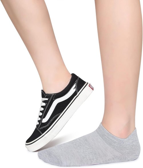 Henwarry Women's Low Cut Athletic Running Socks - 10 Pairs of Soft Cotton Ankle Tabs
