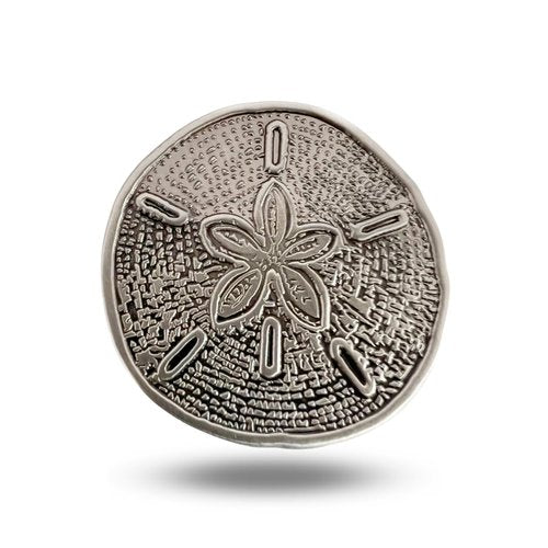 Full Metal Markers Sand Dollar Magnetic Metal Golf Ball Marker with Hat Clip for Men and Women - Unique Marker for Putting Green - Golf Accessories - 1 Ball Marker + 1 Hat Clip