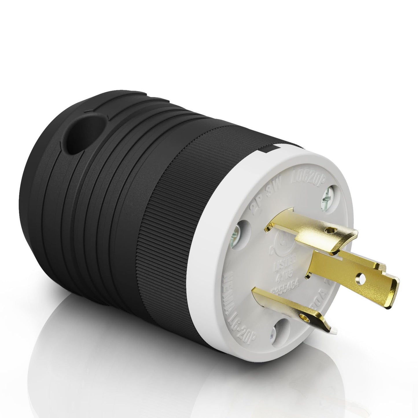 AIDA NEMA L6-20P Locking Plug, 20 Amp, 250 Volt, 2-Pole 3-Wire, Industrial-Strength Grounding Heavy Duty Twist Lock Adapter