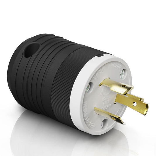AIDA NEMA L6-20P Locking Plug, 20 Amp, 250 Volt, 2-Pole 3-Wire, Industrial-Strength Grounding Heavy Duty Twist Lock Adapter