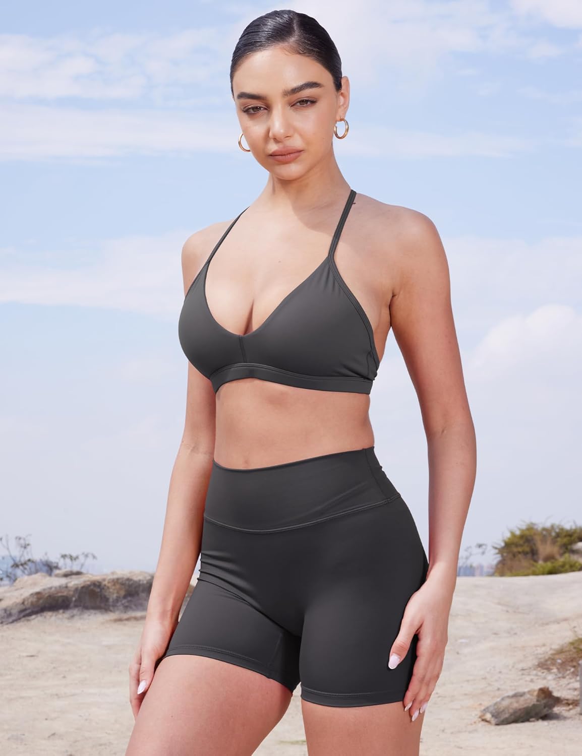 YEOREO Women's Biker Shorts - High Waist Tummy Control for Yoga & Running | Available in 3.6", 4.5", 6" Sizes