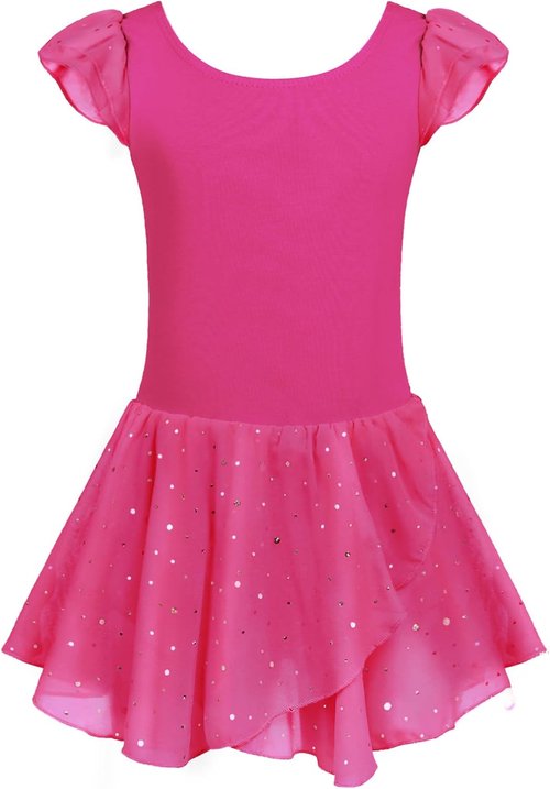 Arshiner Girls Ballet Dance Dress - Ruffle Sleeve Tutu Leotard for Comfort & Style