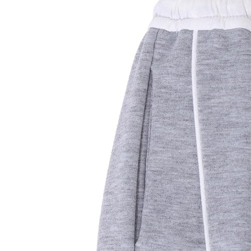 Nivne Tco Tween Girls 2pcs Sweatpants Set Loose Fit Drawstring Waist Baggy Pants Side Line Design Wide Leg Trousers (US, Age, 12 Years, Black+Grey)