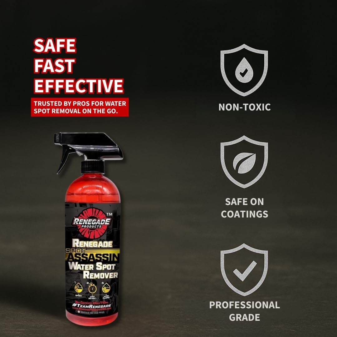 Renegade Products Water Spot Remover - Safe for Polished Aluminum | Non-Acidic 24 Oz Bottle
